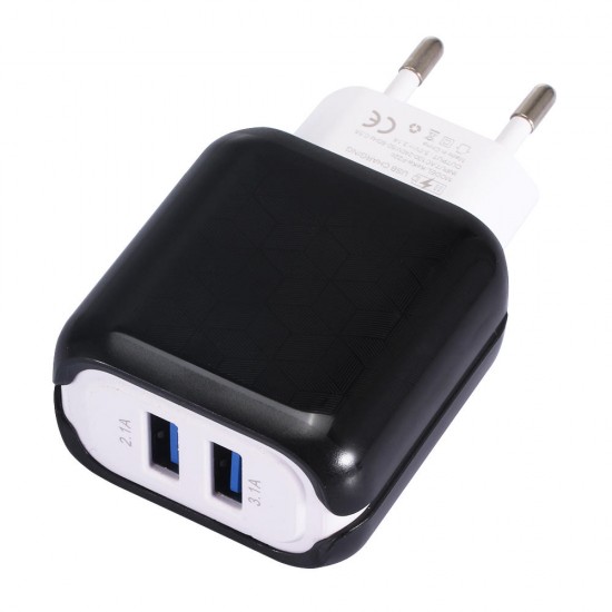 US EU 5V 3.1A Dual USB Charger Power Adapter For Smartphone Tablet PC