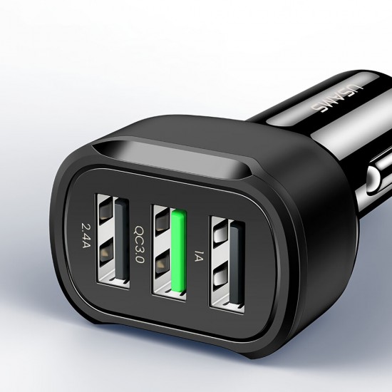 US-CC100-1 C17 5V 2.4A 5V 1A QC3.0 3 USB Port Car Charger for Tablet Smartphone US-CC100-1 C17 5V 2.4A 5V 1A QC3.0 3 USB Port Car Charger for Tablet Smartphone