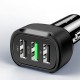 US-CC100-1 C17 5V 2.4A 5V 1A QC3.0 3 USB Port Car Charger for Tablet Smartphone