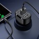 US-CC100-1 C17 5V 2.4A 5V 1A QC3.0 3 USB Port Car Charger for Tablet Smartphone