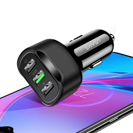 US-CC100-1 C17 5V 2.4A 5V 1A QC3.0 3 USB Port Car Charger for Tablet Smartphone US-CC100-1 C17 5V 2.4A 5V 1A QC3.0 3 USB Port Car Charger for Tablet Smartphone