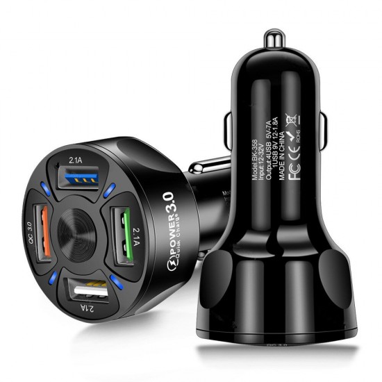 Universal 3A QC3.0 4 USB Car Charger Power Adapter for Smartphone Tablet Universal 3A QC3.0 4 USB Car Charger Power Adapter for Smartphone Tablet