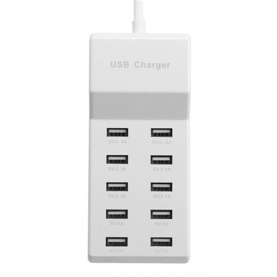 Universal AC 100-240V 10 Port USB Charging Station For Smartphone Tablet