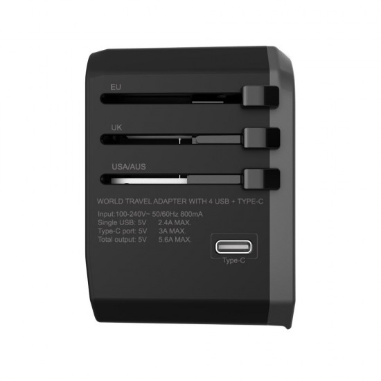 UA 301 Charger Adapter Travel Charger with Contractive Plug 4 USB Ports Type C Port UA 301 Charger Adapter Travel Charger with Contractive Plug 4 USB Ports Type C Port