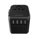 UA 301 Charger Adapter Travel Charger with Contractive Plug 4 USB Ports Type C Port