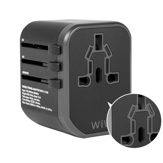 UA 304 Charger Adapter Travel Charger with Contractive Plug PD Type C Ports QC USB Port