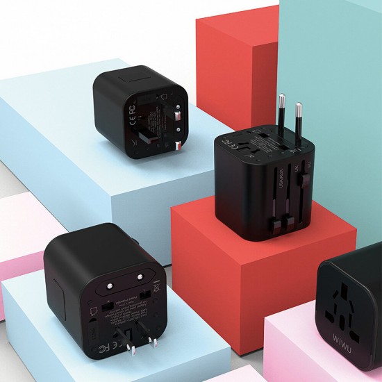 UA101 Universal Plug Adapter Charger Multi-function Travel Adapter EU UK USA/AUS Plug Portable Sockets Charging Port