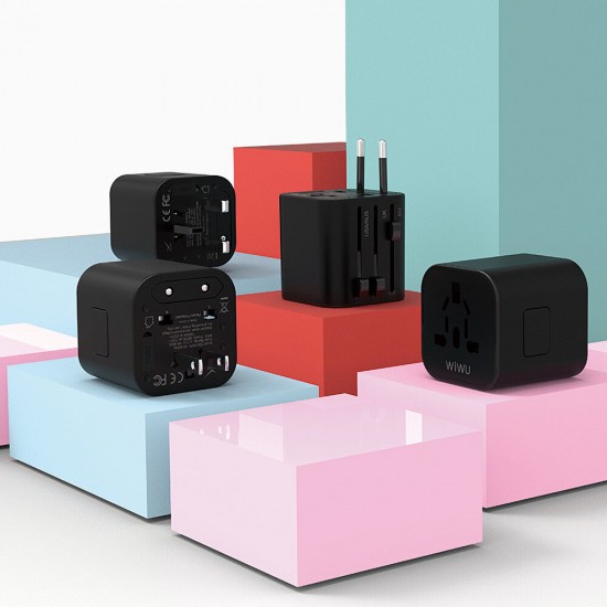 UA101 Universal Plug Adapter Charger Multi-function Travel Adapter EU UK USA/AUS Plug Portable Sockets Charging Port