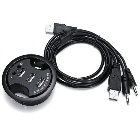 3 Ports USB 2.0 Hub Charging Adapter Data Sync With Audio Function For Mobile Phone Tablet