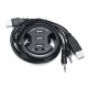 3 Ports USB 2.0 Hub Charging Adapter Data Sync With Audio Function For Mobile Phone Tablet 3 Ports USB 2.0 Hub Charging Adapter Data Sync With Audio Function For Mobile Phone Tablet