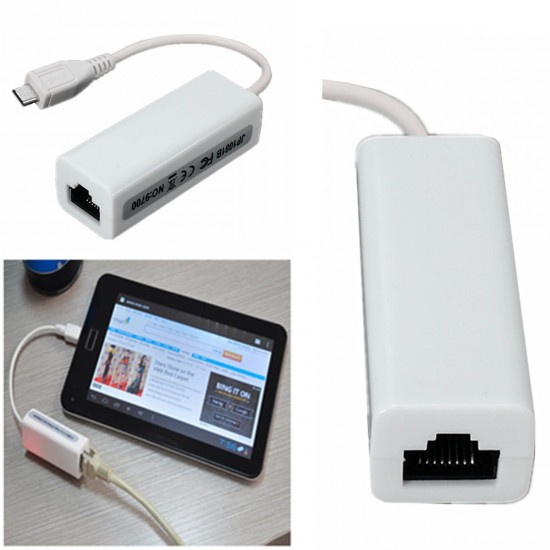 5-Pin Micro USB 2.0 to RJ45 Ethernet Network Adapter For Tablet 5-Pin Micro USB 2.0 to RJ45 Ethernet Network Adapter For Tablet