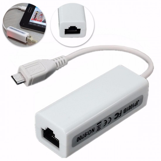 5-Pin Micro USB 2.0 to RJ45 Ethernet Network Adapter For Tablet 5-Pin Micro USB 2.0 to RJ45 Ethernet Network Adapter For Tablet