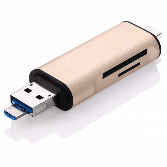 5 in 1 USB 3.1 Type-C To Micro USB 2.0 TF/SD Card Reader USB 3.0 Adapter for Tablet