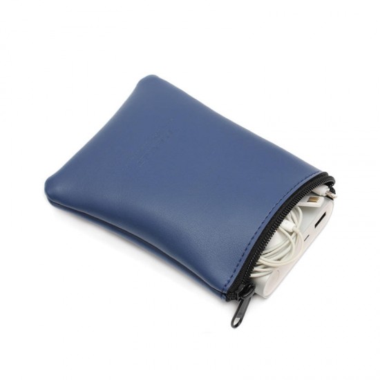 PU Leather Zipper Mini Accessories Bag Tablet Case