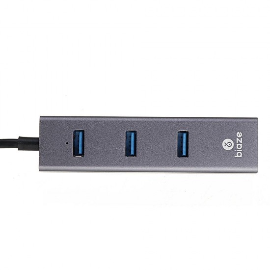 ZH2 Aluminum Alloy USB 3.0 to 3-Port USB 3.0 + 1000Mbps Gigabit RJ45 Ethernet Hub