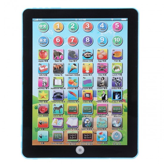 Baby Tablet Educational Toys Girls Learning English Voice Teach Toy Tablet