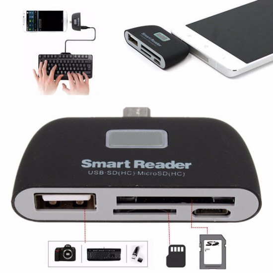 OTG Micro USB SD TF Card Reader USB2.0 Adapter Connector For Tablet Cell Phone OTG Micro USB SD TF Card Reader USB2.0 Adapter Connector For Tablet Cell Phone