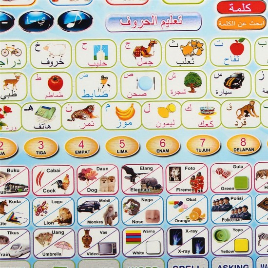 Plastic Islamic Toy Learn Alphabet Quran Salat Duaa Rhymes Tablet PC Point Reader