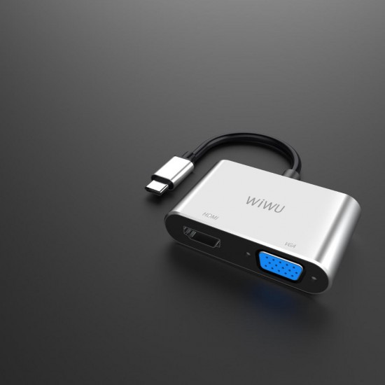 A20VH Lite 2 in 1 Type C to HD+VGA Converter Multifunctional USB HUB Adapter A20VH Lite 2 in 1 Type C to HD+VGA Converter Multifunctional USB HUB Adapter