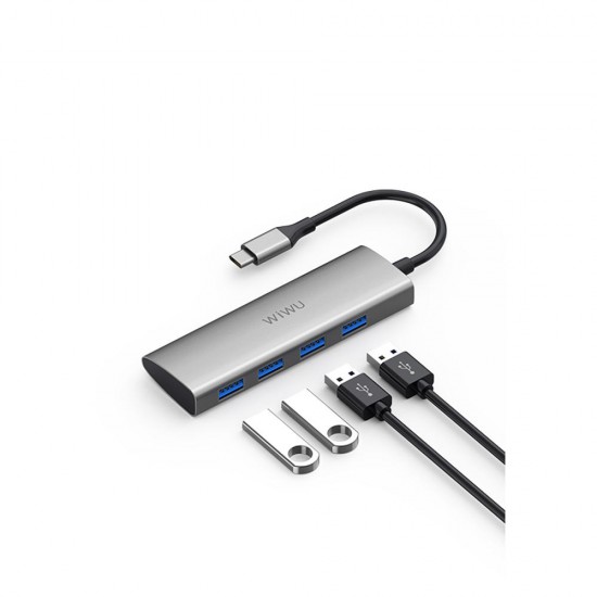 A440 Alpha 4 in1 Type C to 4-Port USB 3.0 Data HUB Adapter