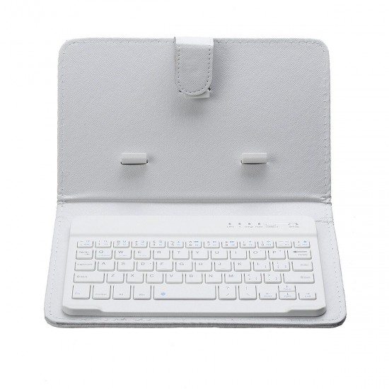 Portable PU Leather Wireless bluetooth Keyboard Case Holder For Smartphone Tablet