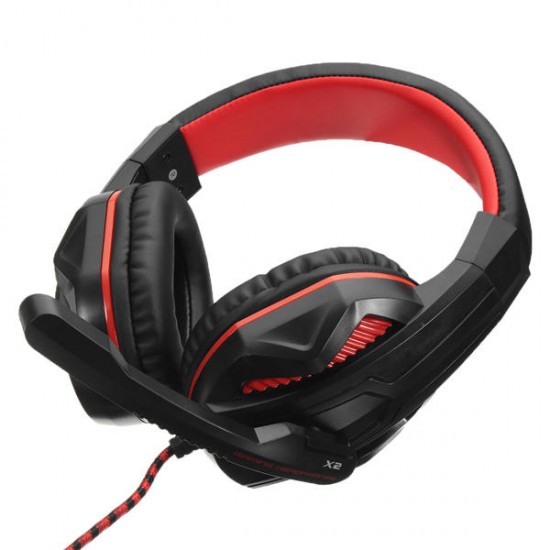 X2 3.5mm Stereo Headset with Microphone Volume Control for PC GAMING