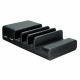 4 USB Charging Station Charger Dock Universal Charging Station Multi-function Stand Black for Tablet Mobile Phone