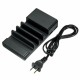 4 USB Charging Station Charger Dock Universal Charging Station Multi-function Stand Black for Tablet Mobile Phone