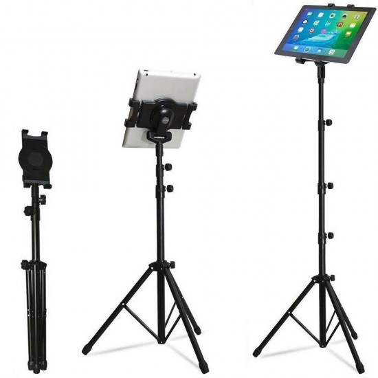 Adjustable Tripod Mount Floor Tablet Stand Holder Rotation Bracket for 7-10.5 Inch Tablet