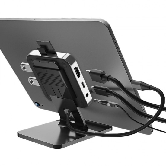UC-167 7 in 1 Type C Hub Docking Station Stand with 4K HD 2*USB 3.0 PD Charging Port SD/Micro SD Card 3.5mm Headphone Jack UC-167 7 in 1 Type C Hub Docking Station Stand with 4K HD 2*USB 3.0 PD Charging Port SD/Micro SD Card 3.5mm Headphone Jack
