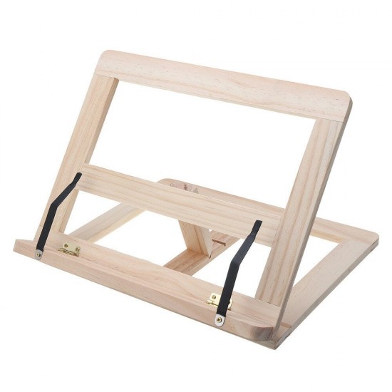 Multifunctional Foldable Wood Book Tablet Stand Cookbook Holder Adjustable Reading Rack