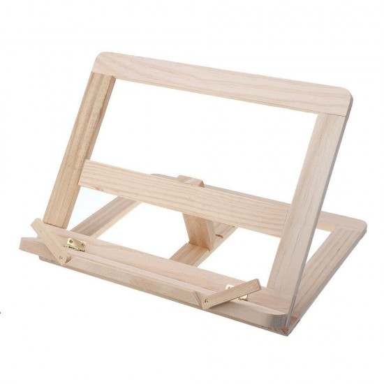 Multifunctional Foldable Wood Book Tablet Stand Cookbook Holder Adjustable Reading Rack