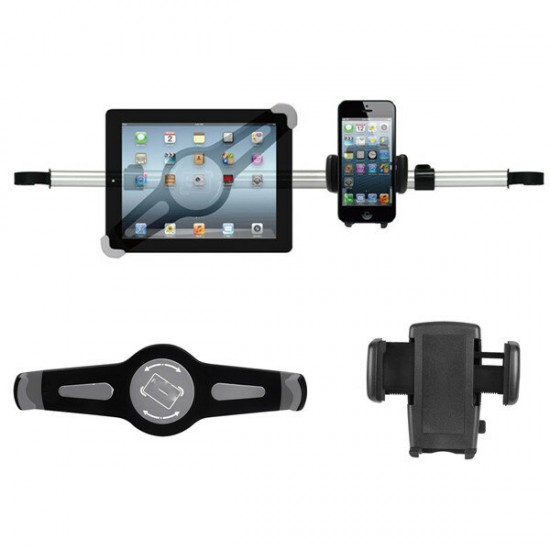 Universal Aluminum Alloy Car Headrest Holder For Phones And 7''-10.5'' Tablets Universal Aluminum Alloy Car Headrest Holder For Phones And 7''-10.5'' Tablets