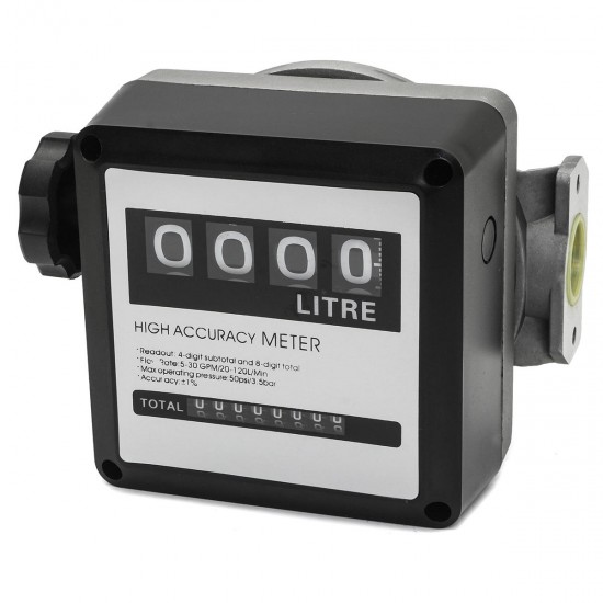 4 Digital Diesel FM-120 Gasoline Fuel Petrol Oil Flow Meter Counter Gauge 20-120L/Min for Refueling Device 4 Digital Diesel FM-120 Gasoline Fuel Petrol Oil Flow Meter Counter Gauge 20-120L/Min for Refueling Device