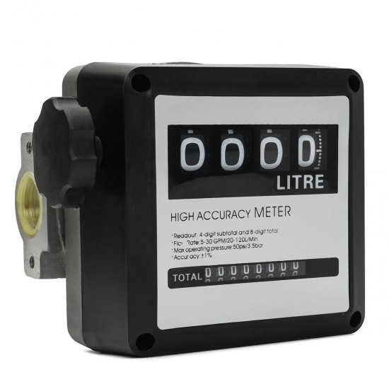 4 Digital Diesel FM-120 Gasoline Fuel Petrol Oil Flow Meter Counter Gauge 20-120L/Min for Refueling Device 4 Digital Diesel FM-120 Gasoline Fuel Petrol Oil Flow Meter Counter Gauge 20-120L/Min for Refueling Device