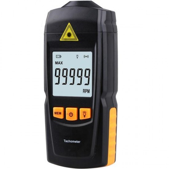 GM8905 Non Contact Handheld LCD Digital Laser Tachometer RPM Tach Tester Meter Motor Speed Gauge
