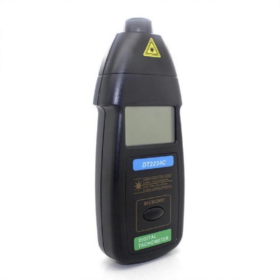 DT2234C Handheld Digital Laser Tachometer 2.5-99999RPM Non-Contact Speed Meter Gauge