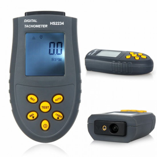 HS2234 Digital Laser Tachometer 2.5-99999rpm LCD RPM Test Small Engine Motor Speed Gauge Non-contact HS2234 Digital Laser Tachometer 2.5-99999rpm LCD RPM Test Small Engine Motor Speed Gauge Non-contact