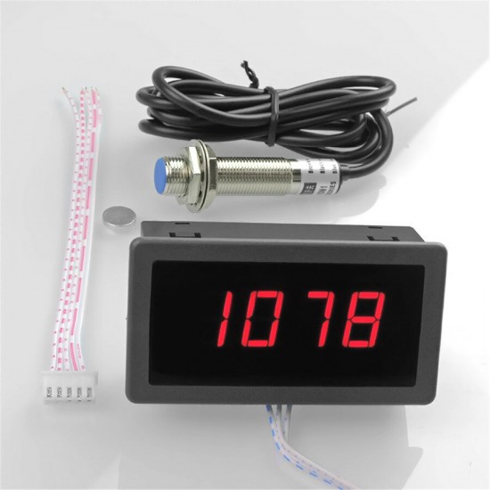 High Precision Digital Frequency Tachometer 0.56'' 4 LED DC 8-15V Car Motor Speed Meter RPM Speed Tester 5-9999R/M High Precision Digital Frequency Tachometer 0.56'' 4 LED DC 8-15V Car Motor Speed Meter RPM Speed Tester 5-9999R/M