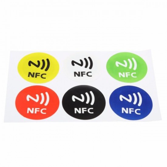 6pcs Waterproof NFC Tags NTAG213 Chip RFID Adhesive Label Sticker for all NFC Mobile Phones