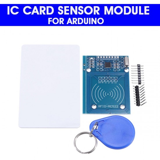 RFID-RC522 RF IC Card Reader Sensor Module with S50 Blank Card and Key Ring forRaspberry Pi, 40pin Male to Female Jumper Wires RFID Tag