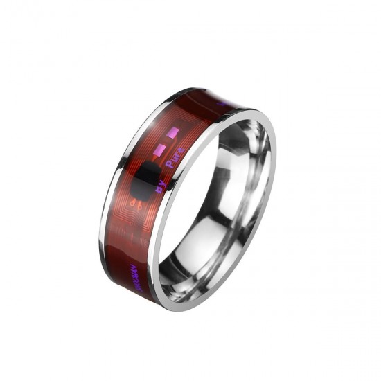 Silver NTAG213 NFC Tag Finger Ring Multifunctional Intelligent Ring Titanium Steel Smart Wear Finger Digital Rings for Men Women Silver NTAG213 NFC Tag Finger Ring Multifunctional Intelligent Ring Titanium Steel Smart Wear Finger Digital Rings for Men Women