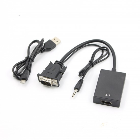 1080P HD VGA To HDMI Converter Adapter with Audio Cable for HDTV PC Laptop TV 1080P HD VGA To HDMI Converter Adapter with Audio Cable for HDTV PC Laptop TV
