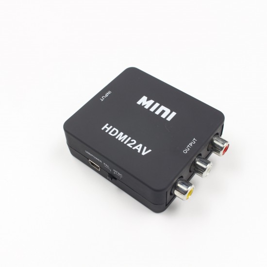 1080P HDMI to AV Adapter HD Video Composite Converter Box HDMI to RCA AV/CVSB L/R Video Mini HDMI2AV Support NTSC PAL