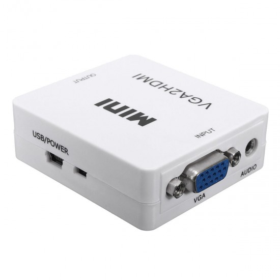 1080P Mini VGA To HD Audio Video Converter Box Adapter For HDTV PC Laptop DVD 1080P Mini VGA To HD Audio Video Converter Box Adapter For HDTV PC Laptop DVD