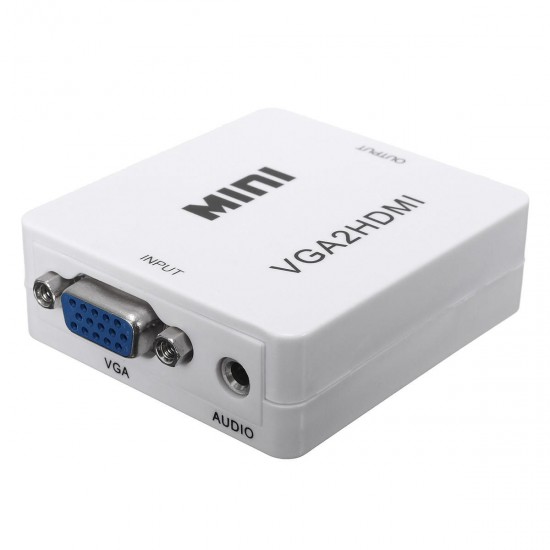1080P Mini VGA To HD Audio Video Converter Box Adapter For HDTV PC Laptop DVD 1080P Mini VGA To HD Audio Video Converter Box Adapter For HDTV PC Laptop DVD