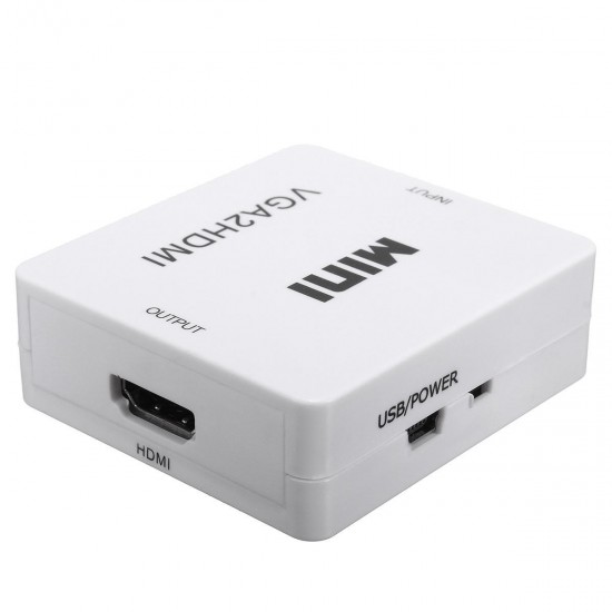 1080P Mini VGA To HD Audio Video Converter Box Adapter For HDTV PC Laptop DVD 1080P Mini VGA To HD Audio Video Converter Box Adapter For HDTV PC Laptop DVD