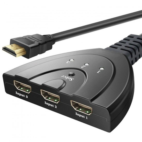 3 Port HDMI Switch Adapter AV Switcher Selector Converter Splitter Hub Cable for HDTV 1080P Xbox 3 Port HDMI Switch Adapter AV Switcher Selector Converter Splitter Hub Cable for HDTV 1080P Xbox