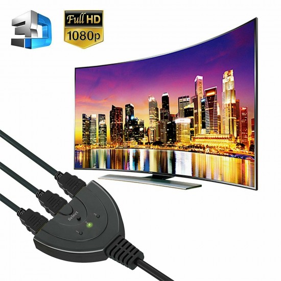 3 Port HDMI Switch Adapter AV Switcher Selector Converter Splitter Hub Cable for HDTV 1080P Xbox 3 Port HDMI Switch Adapter AV Switcher Selector Converter Splitter Hub Cable for HDTV 1080P Xbox