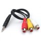 3.5mm Mini AV Male To 3 RCA Female Audio Video Cable Stereo Jack Adapter Cord